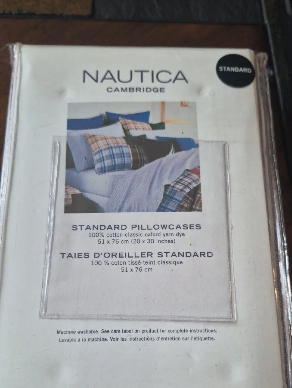 Nautica Blue Pinstripe 2 Standard Pillowcases